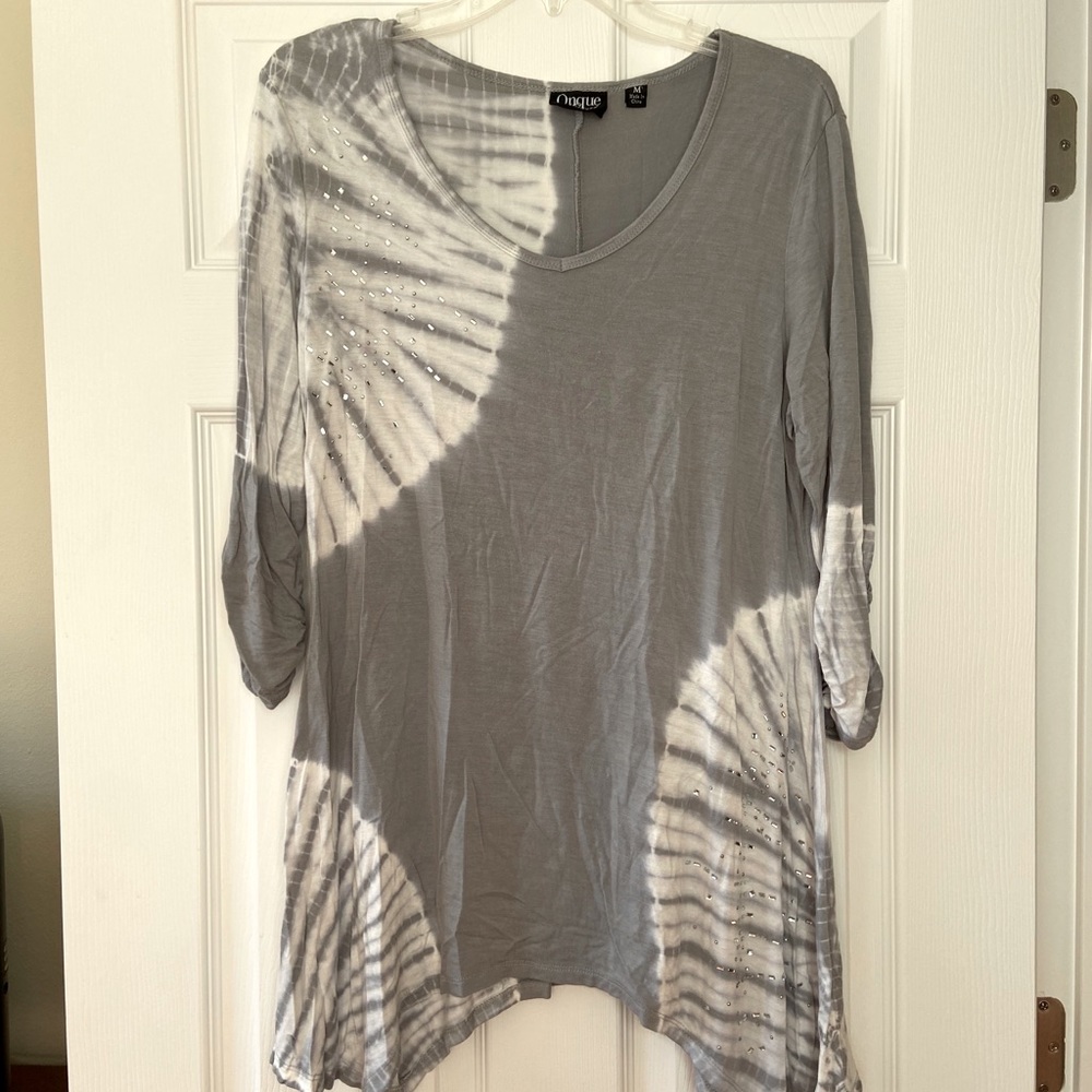 Asymmetrical embellished tunic